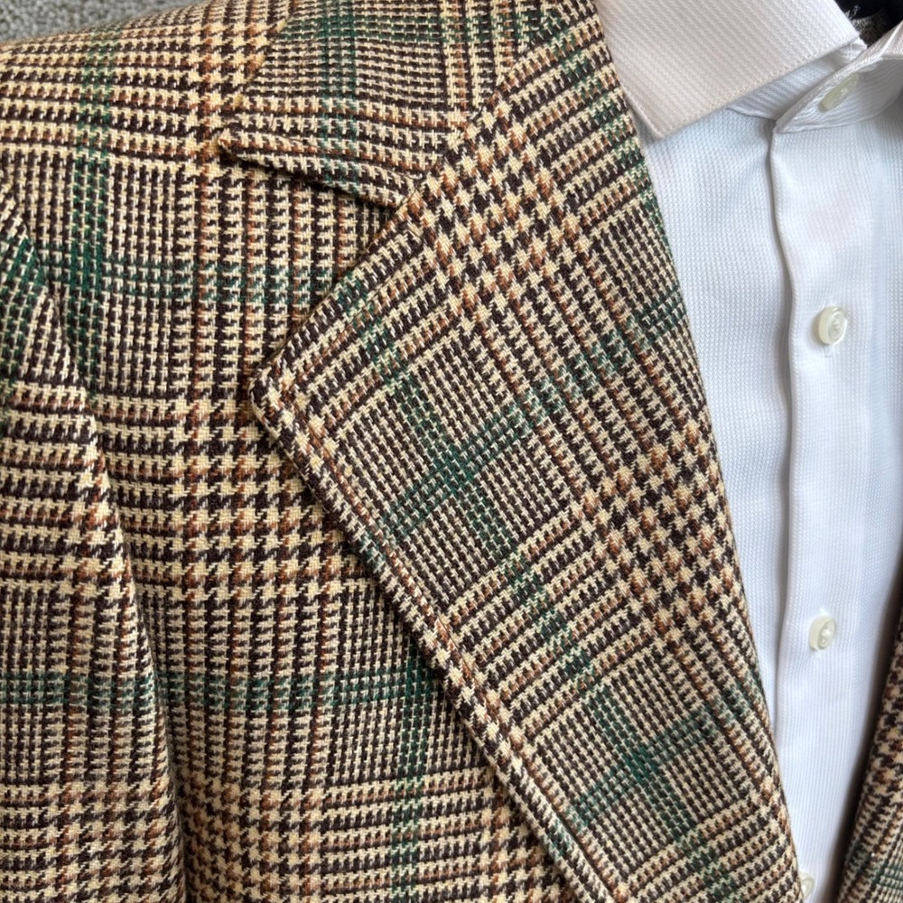 Clipper Craft NY Store 60-70's Blazer 40R Brown Plaid NWT Deadstock Academia - Picture 3 of 12